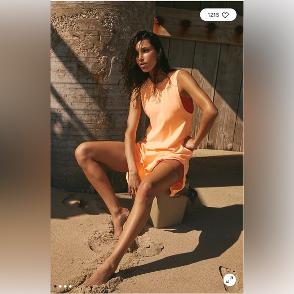 Free People Hot Shot Tunic Tank Neon Clementine - Picture 8 of 10